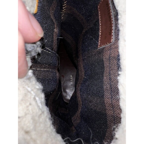 Cole Haan Champion Brown Leather Waterproof Zip Up Boots Womens 7.5 sherpa trim - Picture 6 of 10